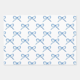 Blaue Wasserfarbe-Bogen-Muster Geschenkpapier Set