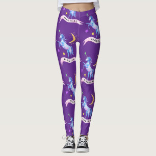 Blaue Wasserfarbe Einhorn Leggings