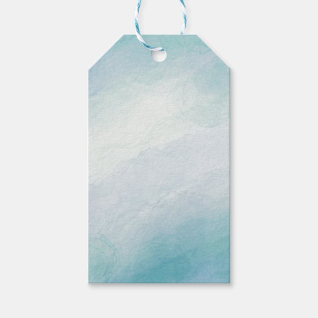 Blaue Wasserfarbe Geschenkanhänger (Vorderseite)