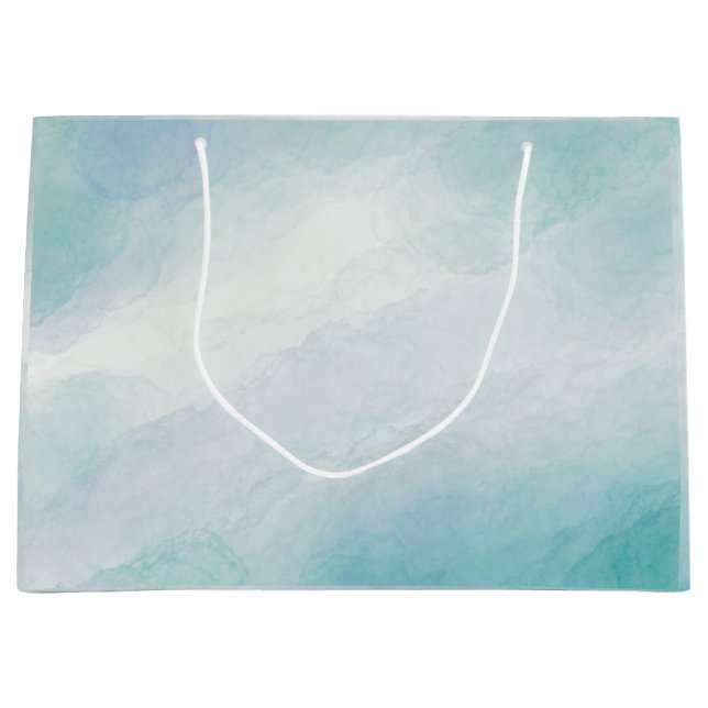 Blaue Wasserfarbe Große Geschenktüte (Vorderseite)