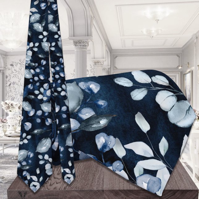 Blaue Wasserfarbe Hochzeitsfeier Krawatte (Von Creator hochgeladen)