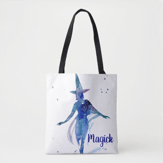 Blaue Wasserfarbe Magick Tote Tasche (Vorderseite)