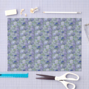 Blaue Wasserfarbe-Mosaik-Seeglas Seidenpapier