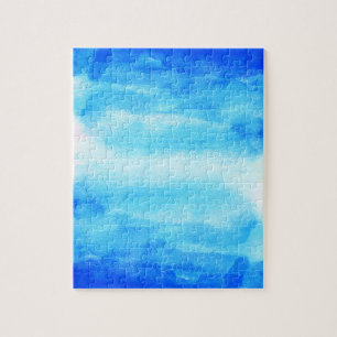 Blaue Wasserfarbe Ombre Puzzle