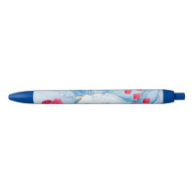 Blaue Wasserfarbe personalisierter Stift schwarze 