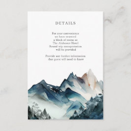 Blaue Wasserfarbe Rustikale Gebirge Details Umschl Begleitkarte