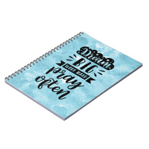 Blaue Wasserfarbe - Träumen Sie große Arbeit harte Notizblock