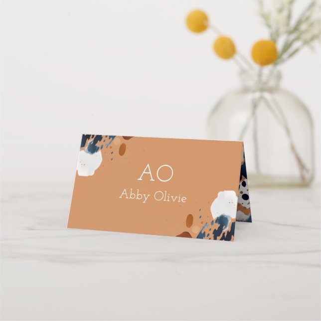 Blaue Wasserfarbe Treuekarte (Vorderseite)