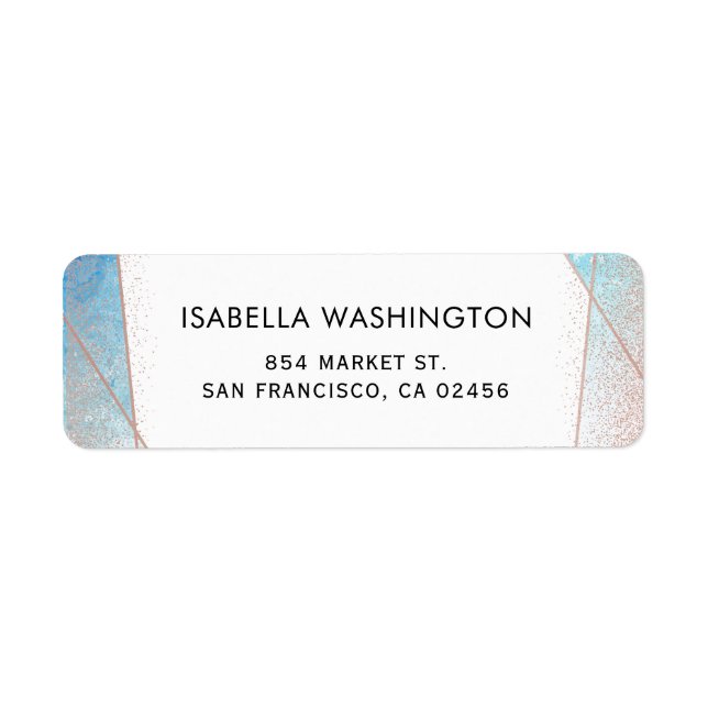 Blaue Wasserfarbe und Rose Goldene Hochzeit (Vorne)