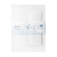 Blaue Wasserfarbe + Wildblumen Moderne Hochzeit