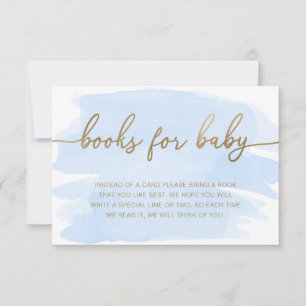 Blaue Wasserfarben-Bücher Anfrage-Einlegekarte Einladung