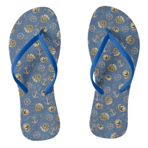 Blaue Wasserfarben Flip Flops