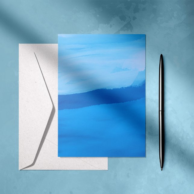 Blaue Wasserfarben-Tranquilität Karte (Von Creator hochgeladen)