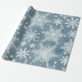 Blaue Wasserfarben-Winter-Schneeflocken-Feiertag Geschenkpapier