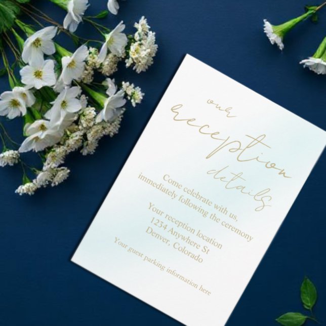 Blaue Wasserfarbenwelle Hochzeitsauflösung Begleitkarte (Von Creator hochgeladen)