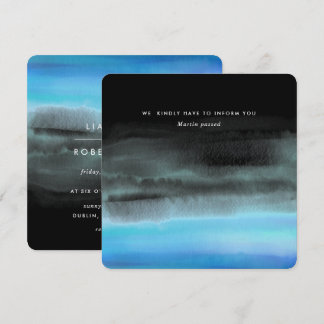 Blaue Wasserfarbenwellen im minimalistischen Stil Einladung