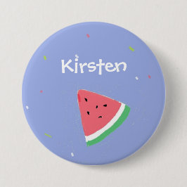 Blaue Wassermelone-individuelle Name Button
