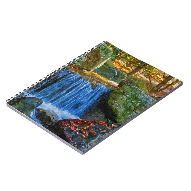 Blaue Wasserquelle Notizblock (Linke Seite)