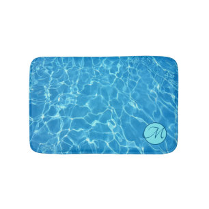 Blaue Wasserspiegeln Anpassen der Badematte