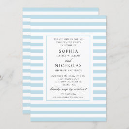 Blaue Wasserstreifen. Strickte Verlobungspartei Einladung