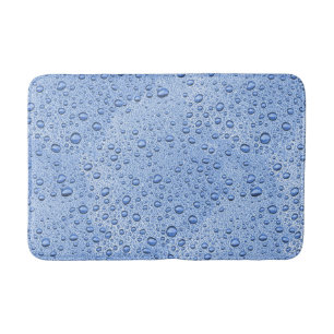 Blaue Wassertröpfchen Badematte