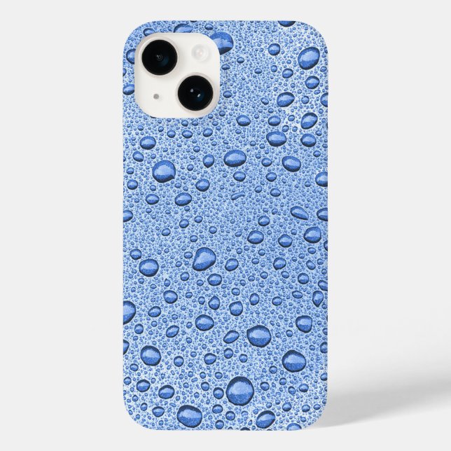 Blaue Wassertröpfchen Case-Mate iPhone Hülle (Rückseite)