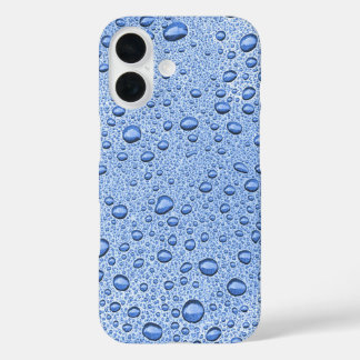 Blaue Wassertröpfchen iPhone 16 Hülle