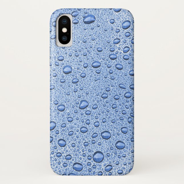 Blaue Wassertröpfchen Case-Mate iPhone Hülle (Rückseite)