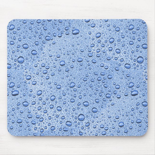 Blaue Wassertröpfchen Mousepad (Vorne)