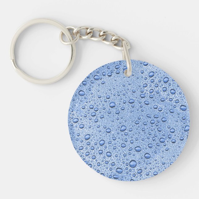 Blaue Wassertröpfchen Schlüsselanhänger (Vorderseite)