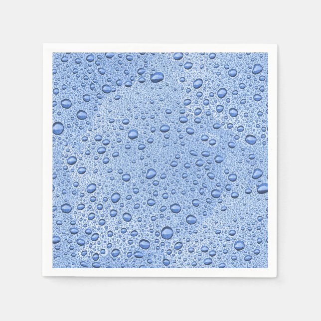 Blaue Wassertröpfchen Serviette (Vorderseite)