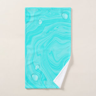 Blaue Wassertropfen Sommer Schwimmbad Geburtstagsf Badhandtuch Set
