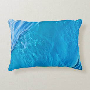 Blaue Wasserwelle Dekokissen