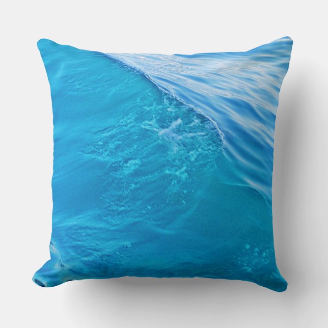 Blaue Wasserwelle Kissen (Vorderseite)