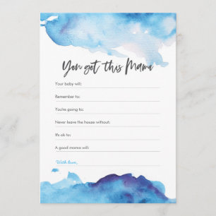 Blaue Watercolor Baby-Dusche got Sie diese Mutter Einladung