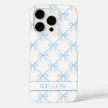 Blaue Watercolor-Schleifen im Coquette-Stil