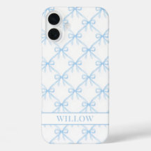 Blaue Watercolor-Schleifen im Coquette-Stil