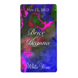 Blaue Wedding Wein-Aufkleber der Fusions-2