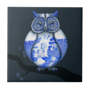 Blaue Weide-Eule Fliese