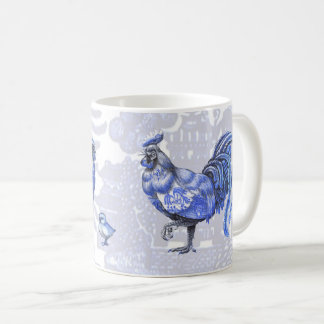 Blaue Weide-Huhn-Henne-Hahn-Küken-Tasse Kaffeetasse