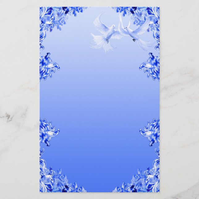 "Blaue Weide-Welt" 16 Briefpapier (Vorderseite)