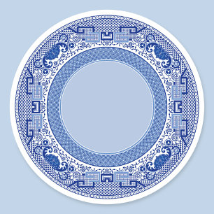 Blaue Weidensticker Runder Aufkleber