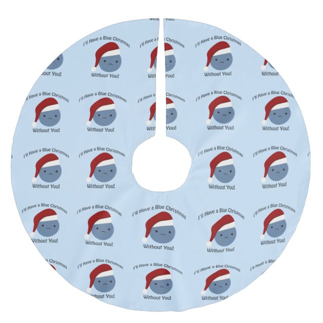 Blaue Weihnachten ohne dich! Polyester Weihnachtsbaumdecke (Vorderseite)