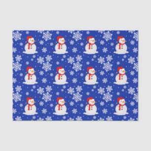 Blaue Weihnachten Snowman Snowflakes Seidenpapier