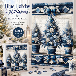 Blaue Weihnachts-Geflüster-Weihnachten 1.014-Teile Puzzle
