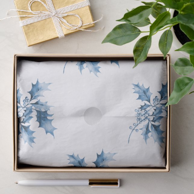 Blaue Weihnachts-Gnome Seidenpapier (Geschenk)