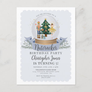 Blaue Weihnachts Nussknacker Geburtstagsparty Einl Postkarte