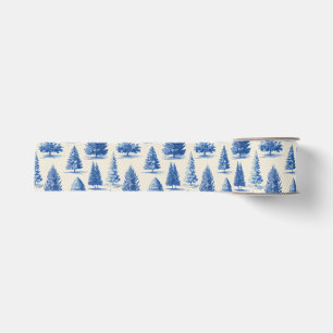 Blaue Weihnachts-Toile Ripsband