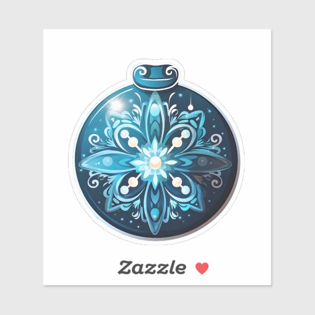 Blaue Weihnachtsaufkleber Aufkleber (Blatt)