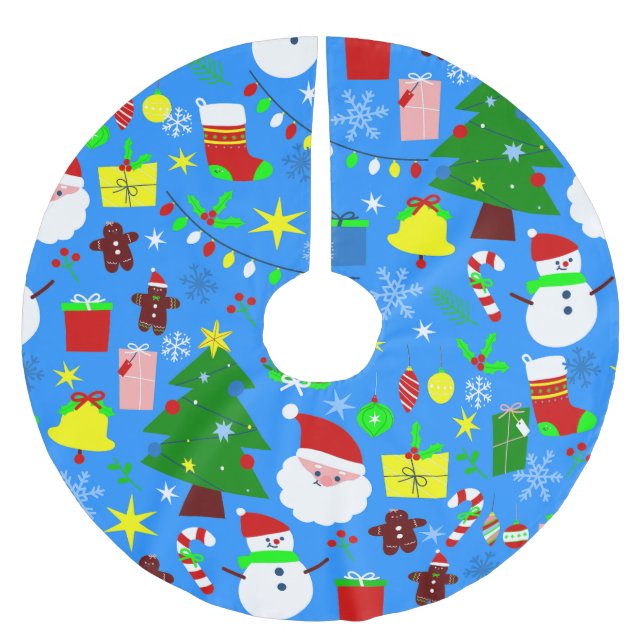 Blaue Weihnachtsbaum-Skulptur Polyester Weihnachtsbaumdecke (Vorderseite)